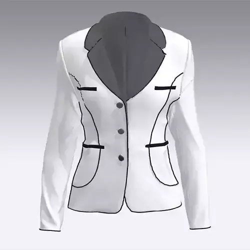 Jacket with collar and black strap detail