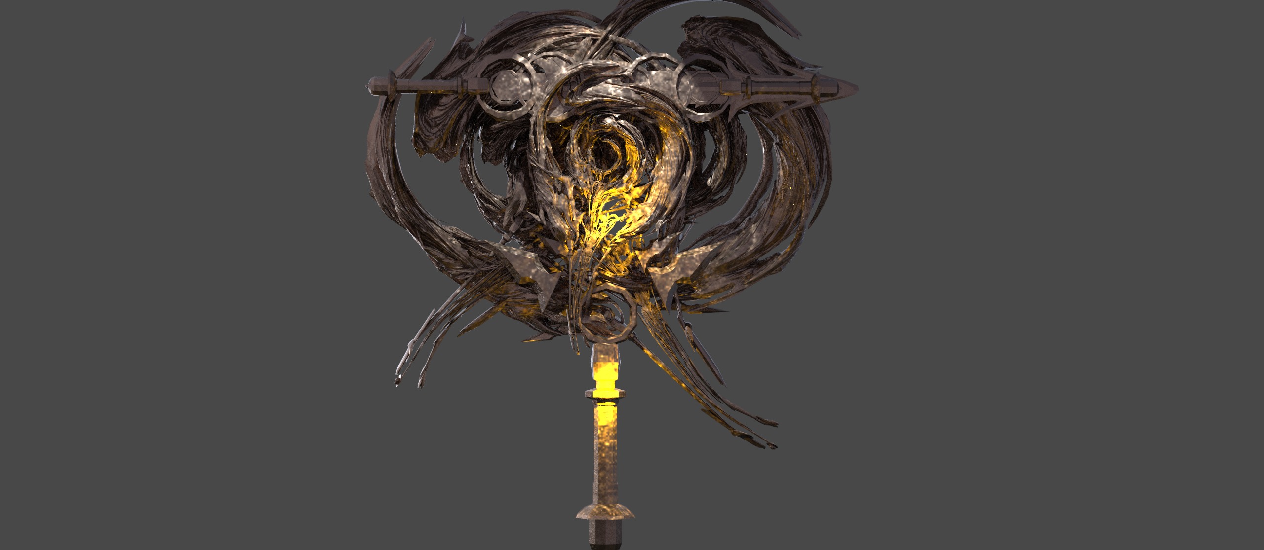 Air element Tree roots Low-poly 3D model_1