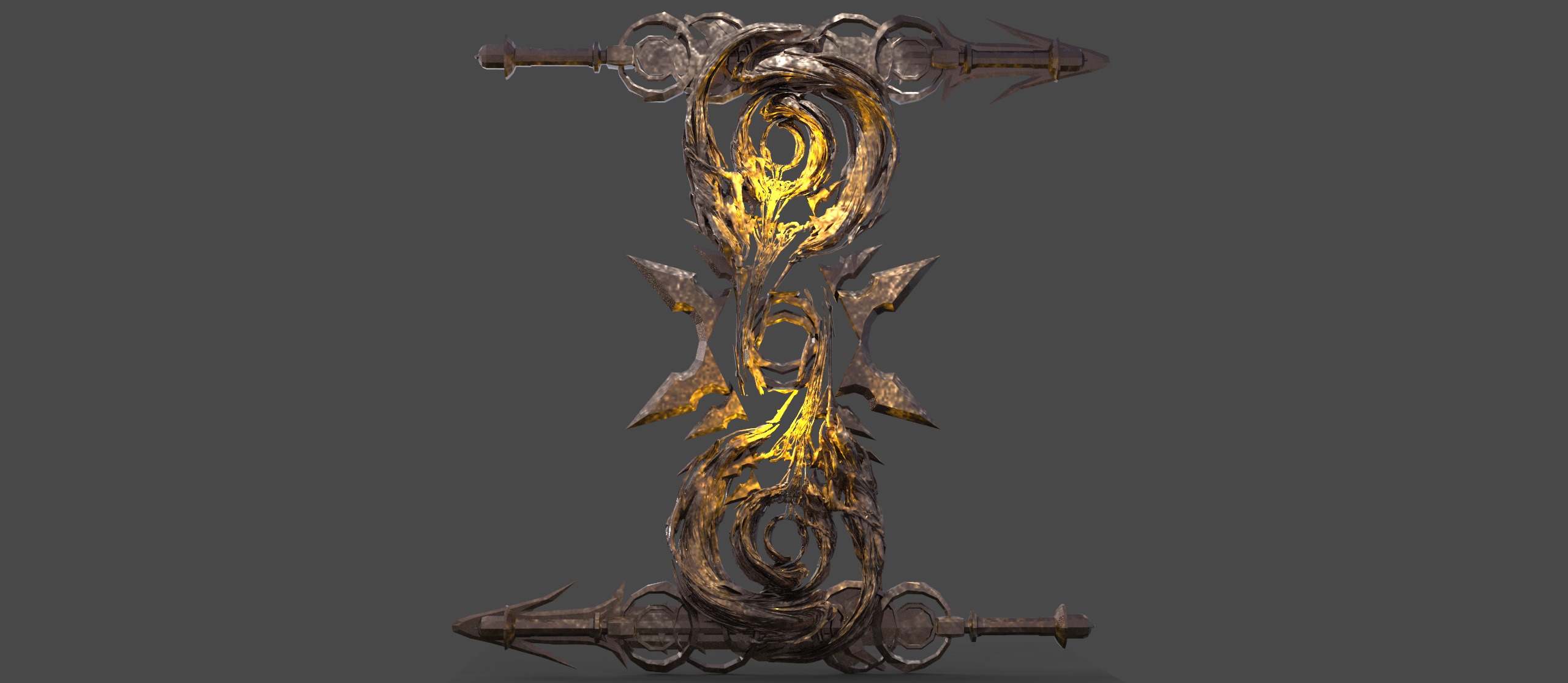 Air element Tree roots 2 Low-poly 3D model_1