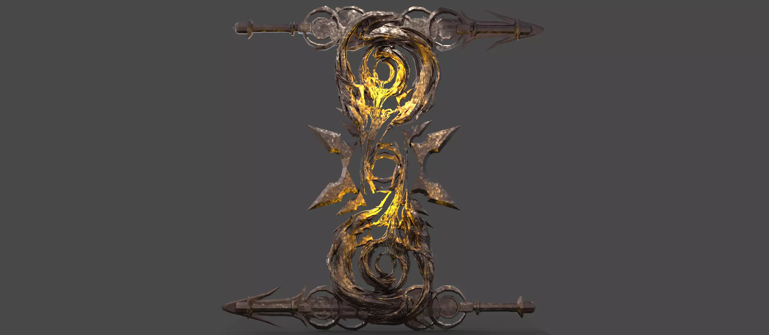 Air element Tree roots 2 Low-poly 3D model_0