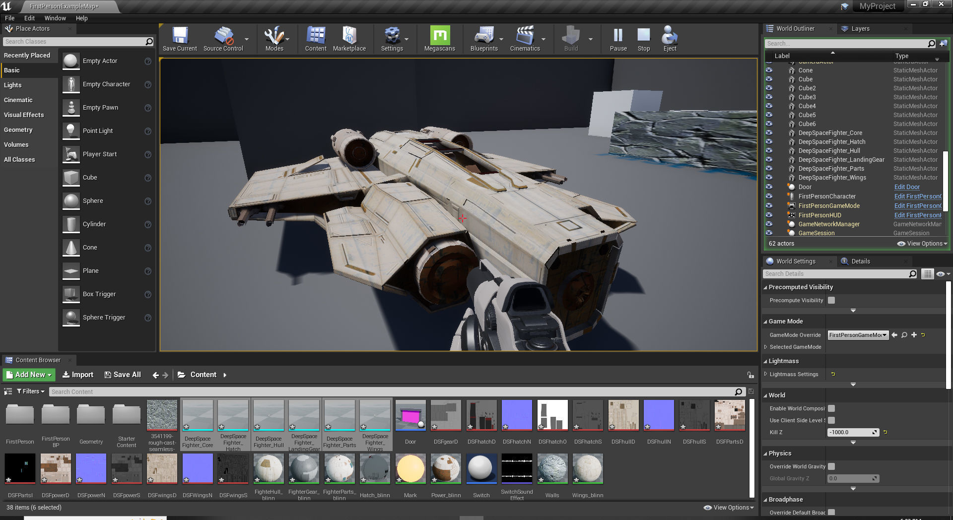 Deep Space Fighter Low-poly 3D model_13