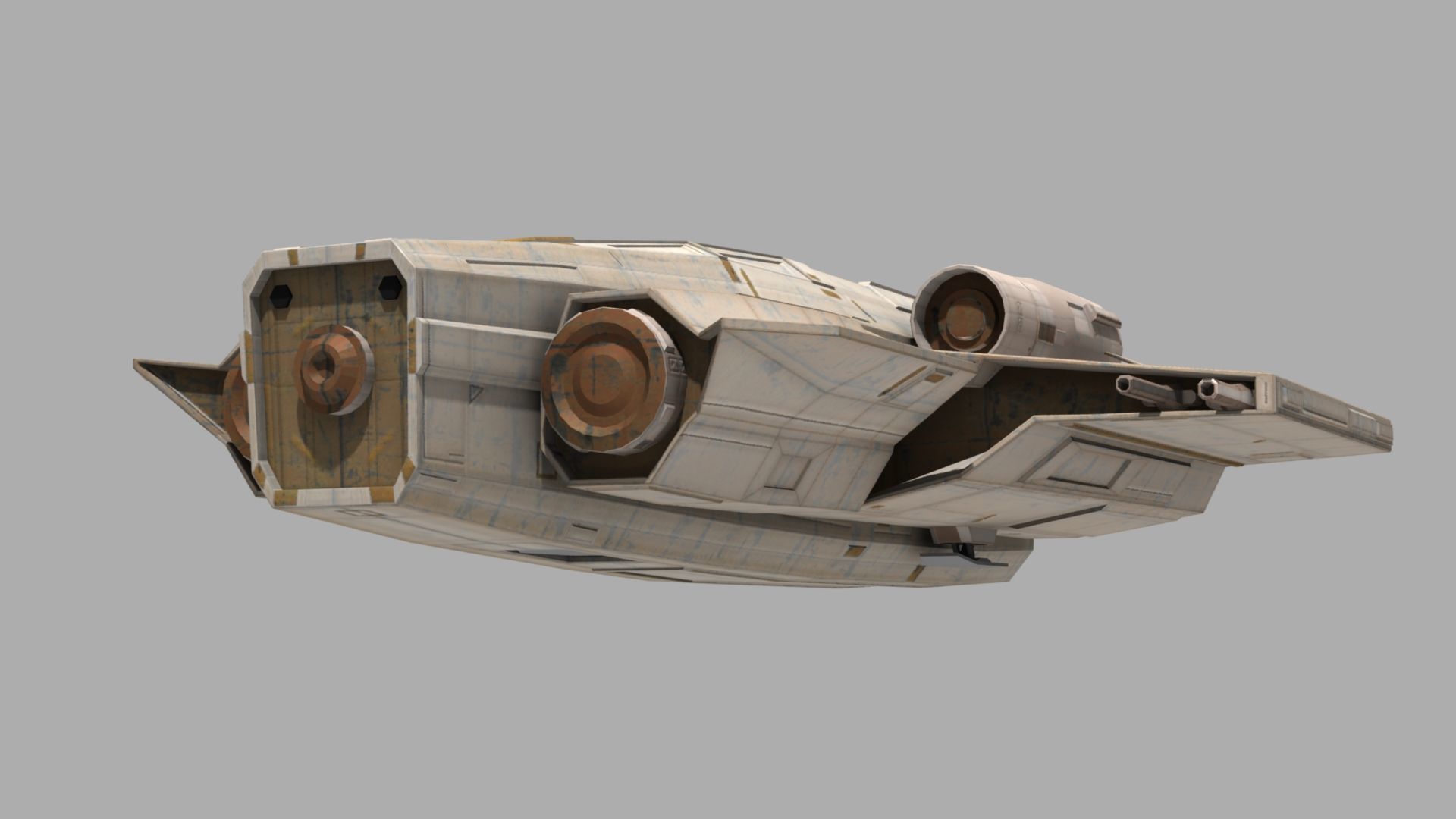 Deep Space Fighter Low-poly 3D model_8