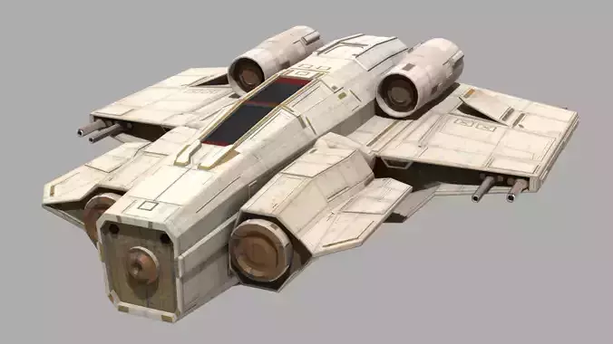 Deep Space Fighter Low-poly 3D model