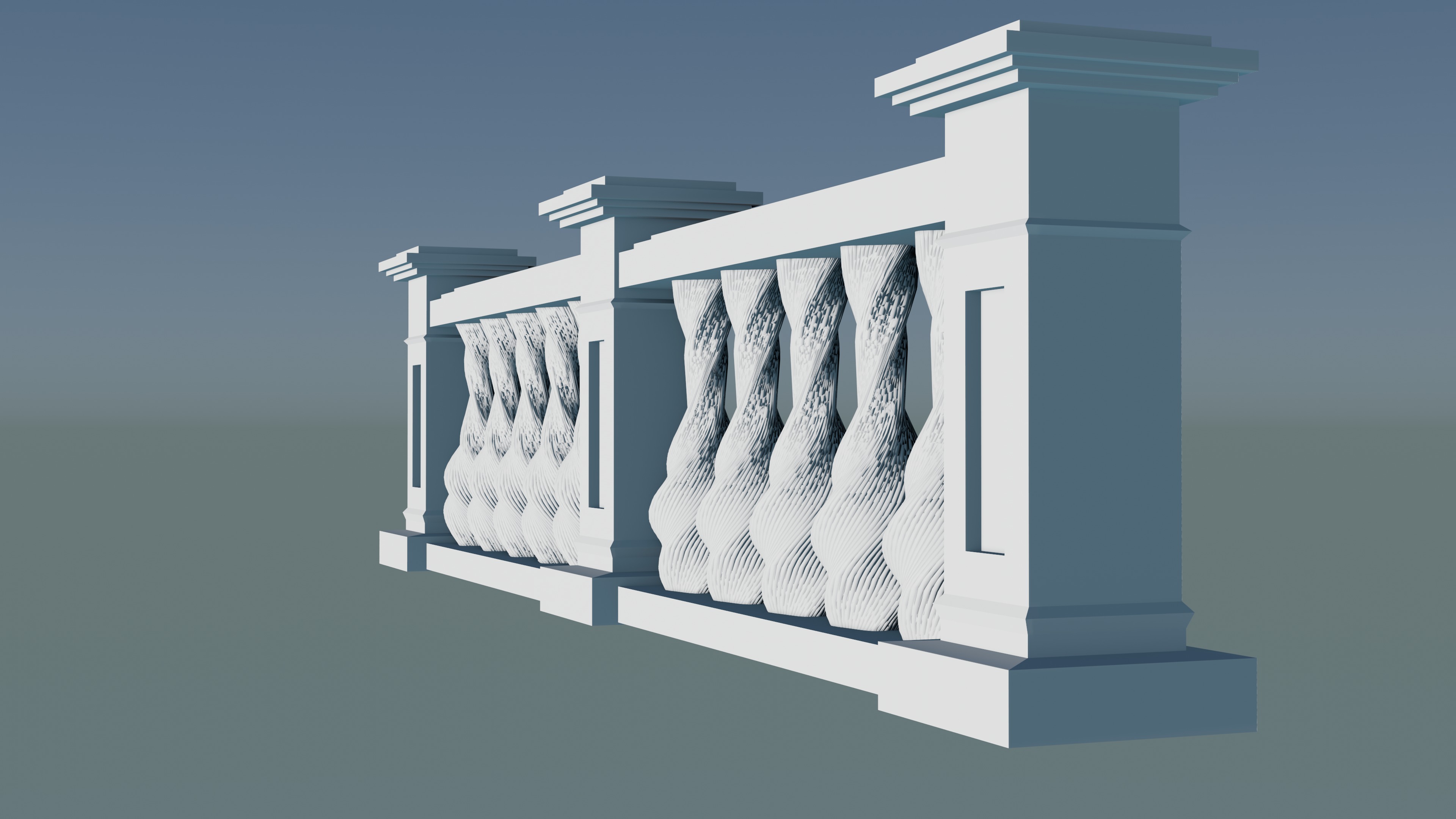 concrete balustrade 3D print model_2