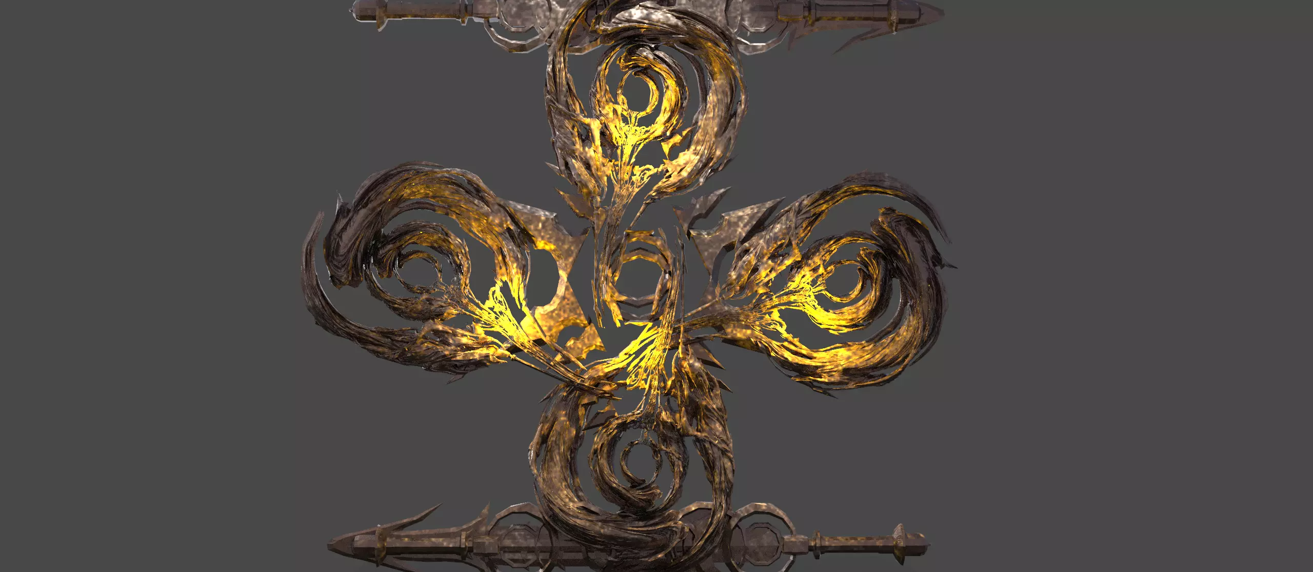 Air element Tree roots 3 Low-poly 3D model_0