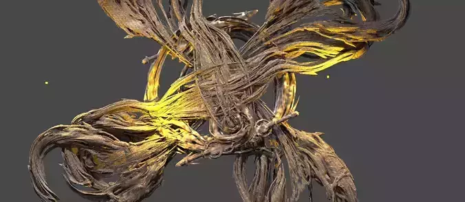 Healers Sword Tree Wall engraving 4  Low-poly 3D model