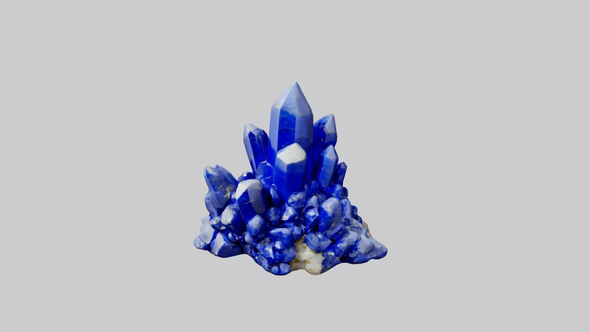Lapislazuli Crystal Cluster Low-poly 3D model_0