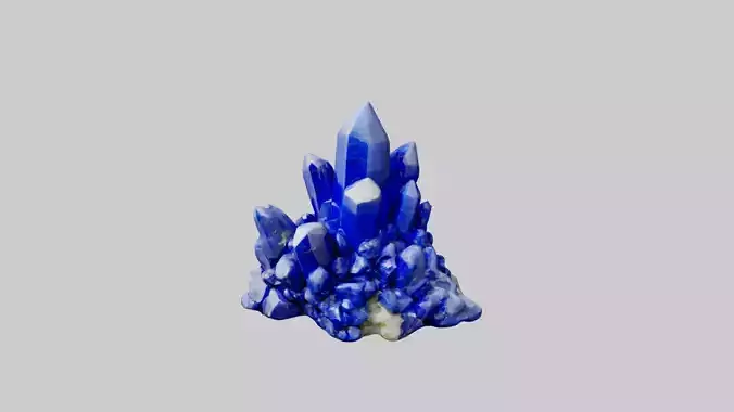 Lapislazuli Crystal Cluster Low-poly 3D model