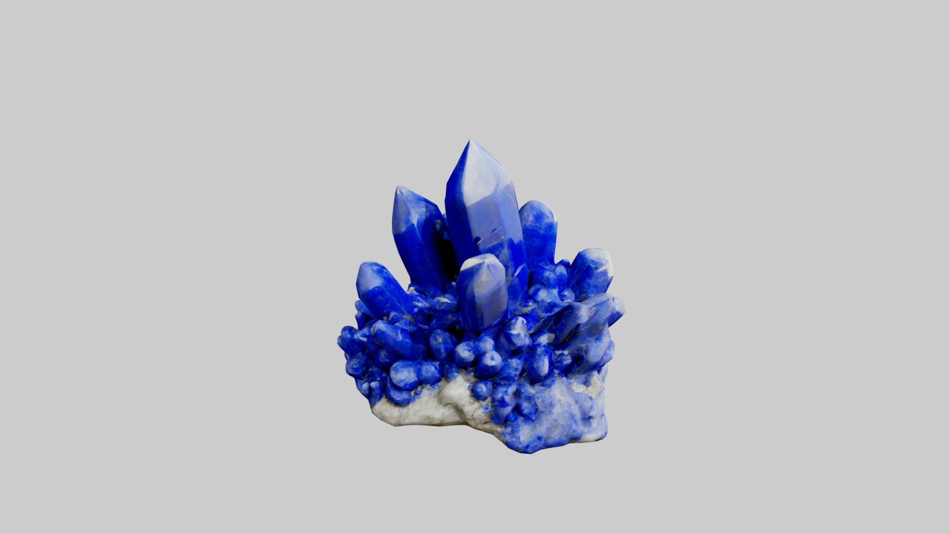 Lapislazuli Crystal Cluster Low-poly 3D model_2