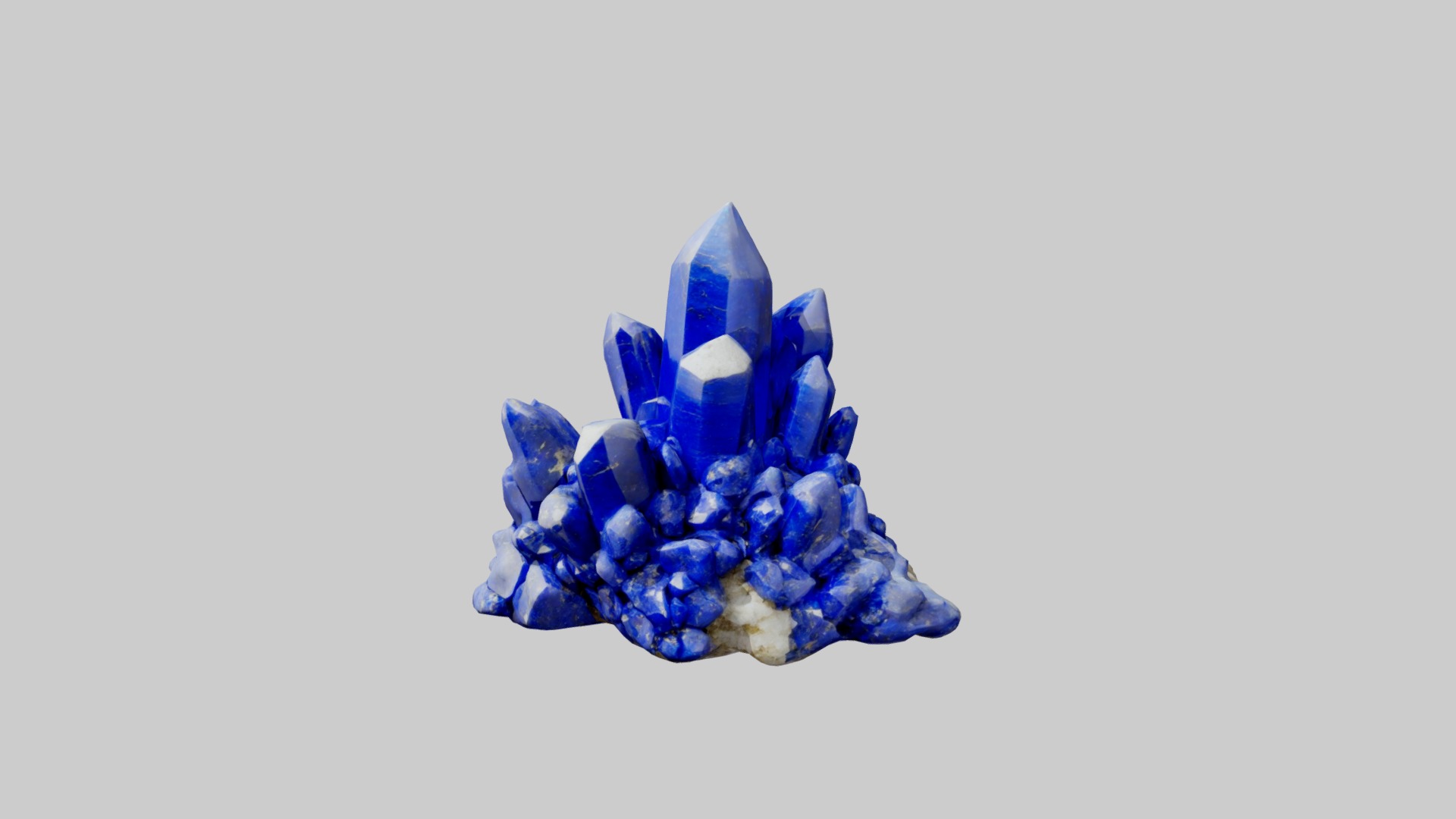 Lapislazuli Crystal Cluster Low-poly 3D model_6
