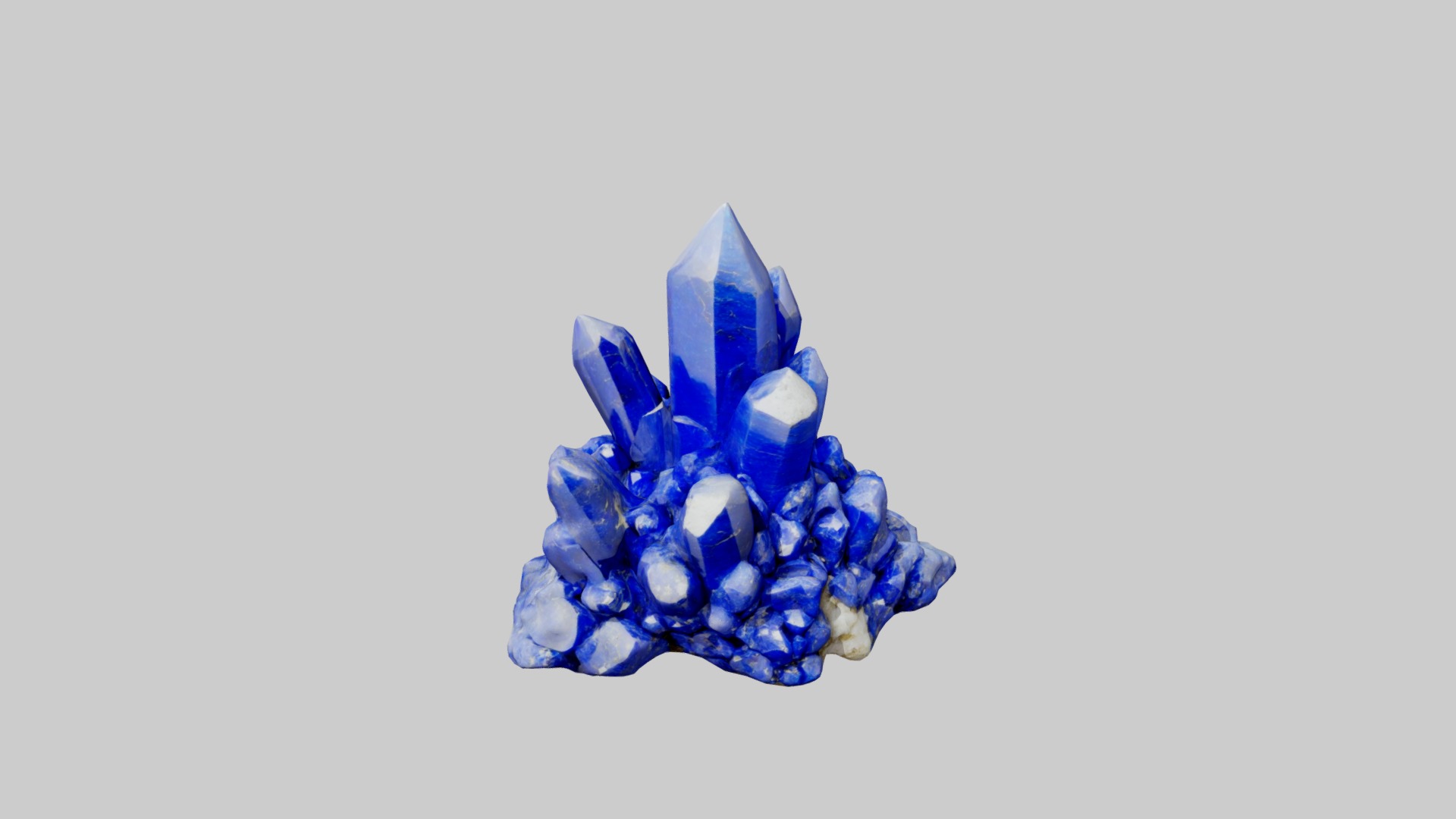 Lapislazuli Crystal Cluster Low-poly 3D model_1