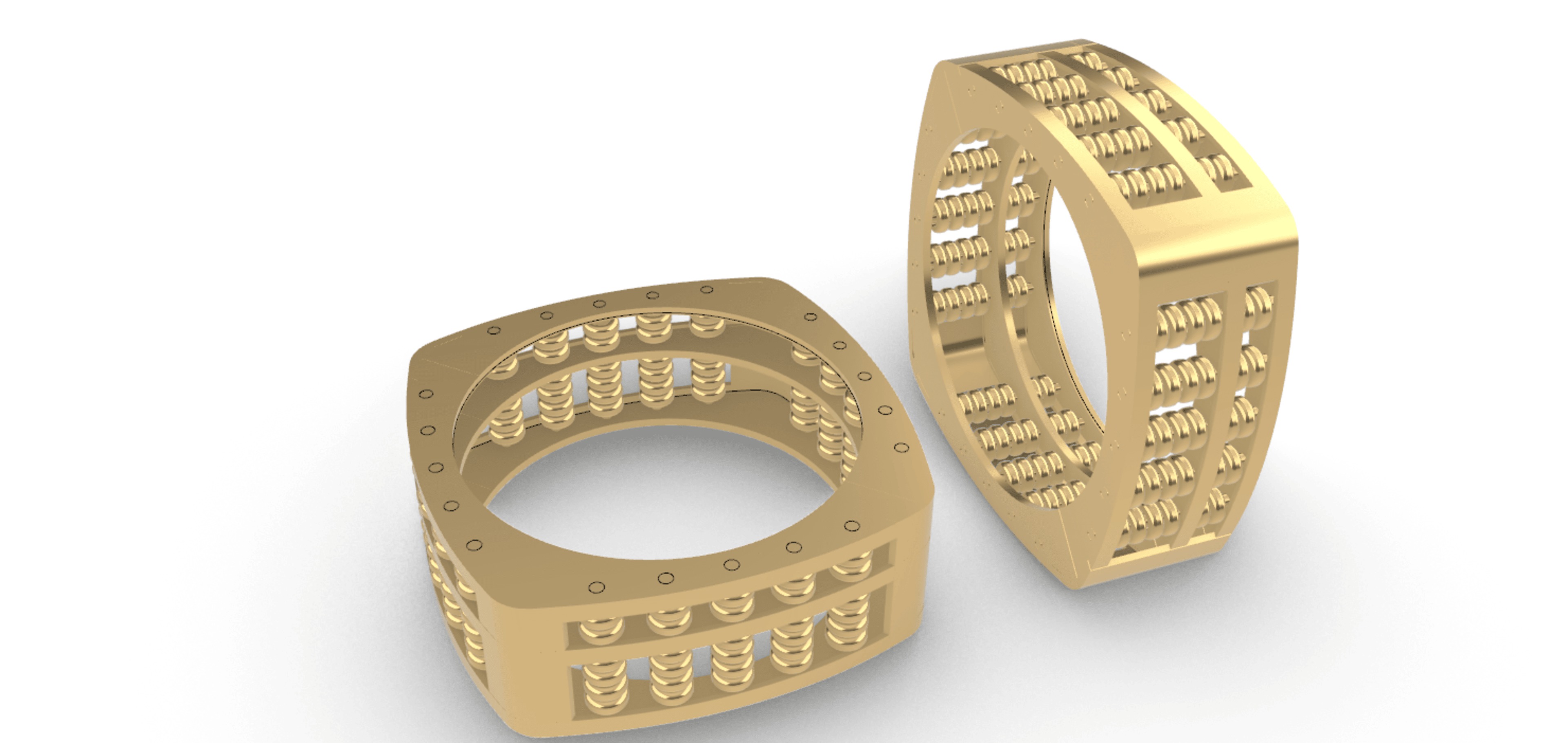 0277 Square Abacus Ring 3D print model_1