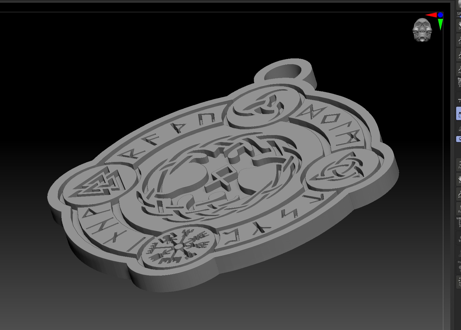 Tree of Life Pendant with trinity knots and Viking birth rune 3D print model_5