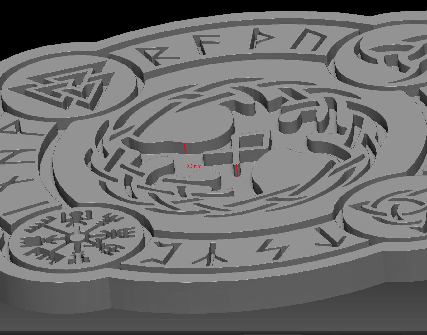 Tree of Life Pendant with trinity knots and Viking birth rune 3D print model_6