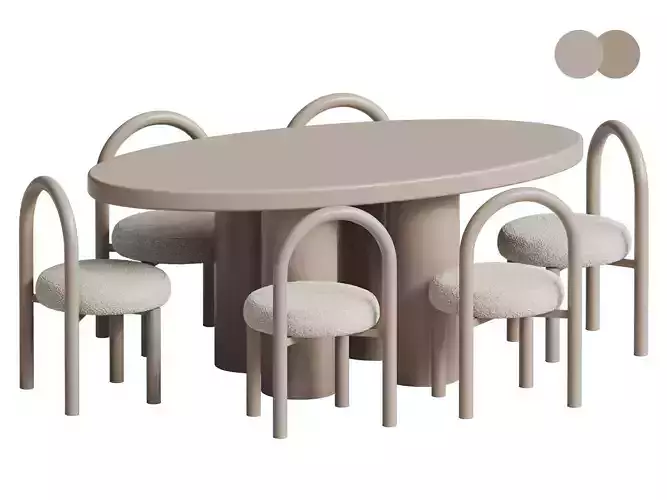 Zaria Dining Table Oval And Neboo Dining Chair