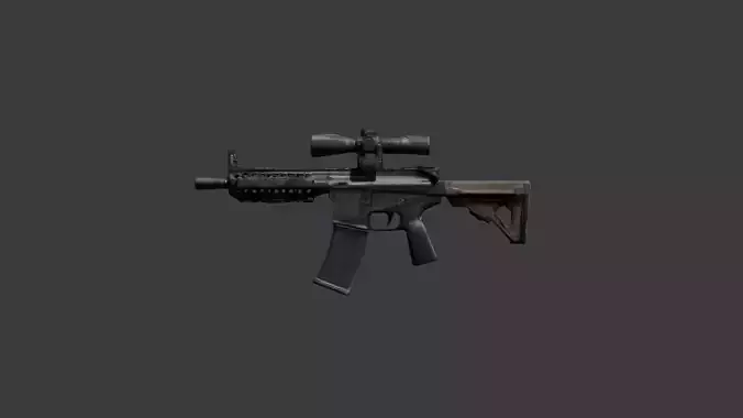 Black Brown Assault Rifle Animation