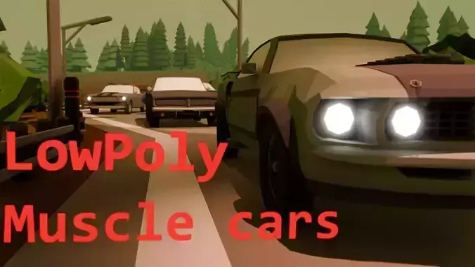 LowPoly Muscle cars