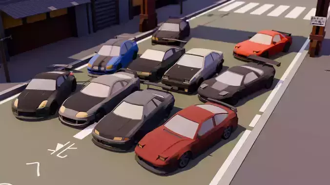 Low Poly racing cars