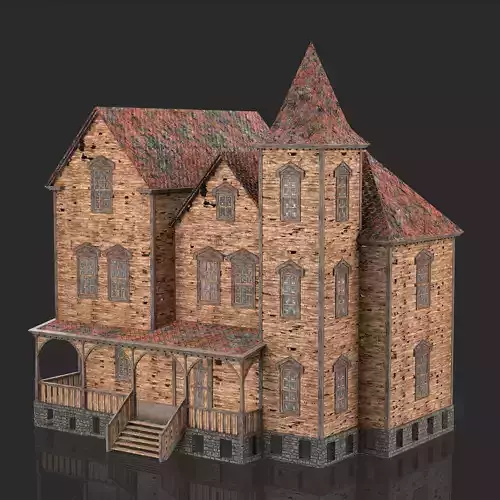 Old Medieval Abandoned House 5 3D model