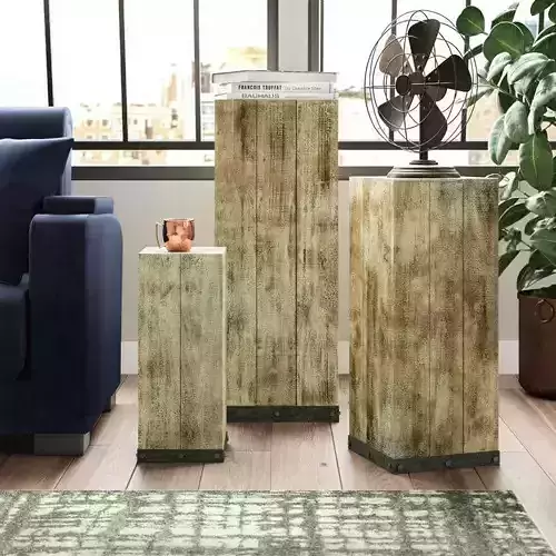 Berenice Square Pedestal Wood Plant Stand 3D model