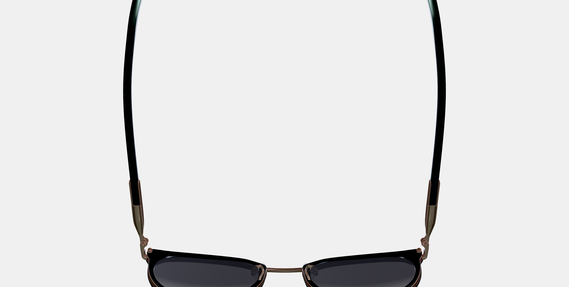 Whittier Sunglasses in Jet Black with Polished Gold 3D model_8