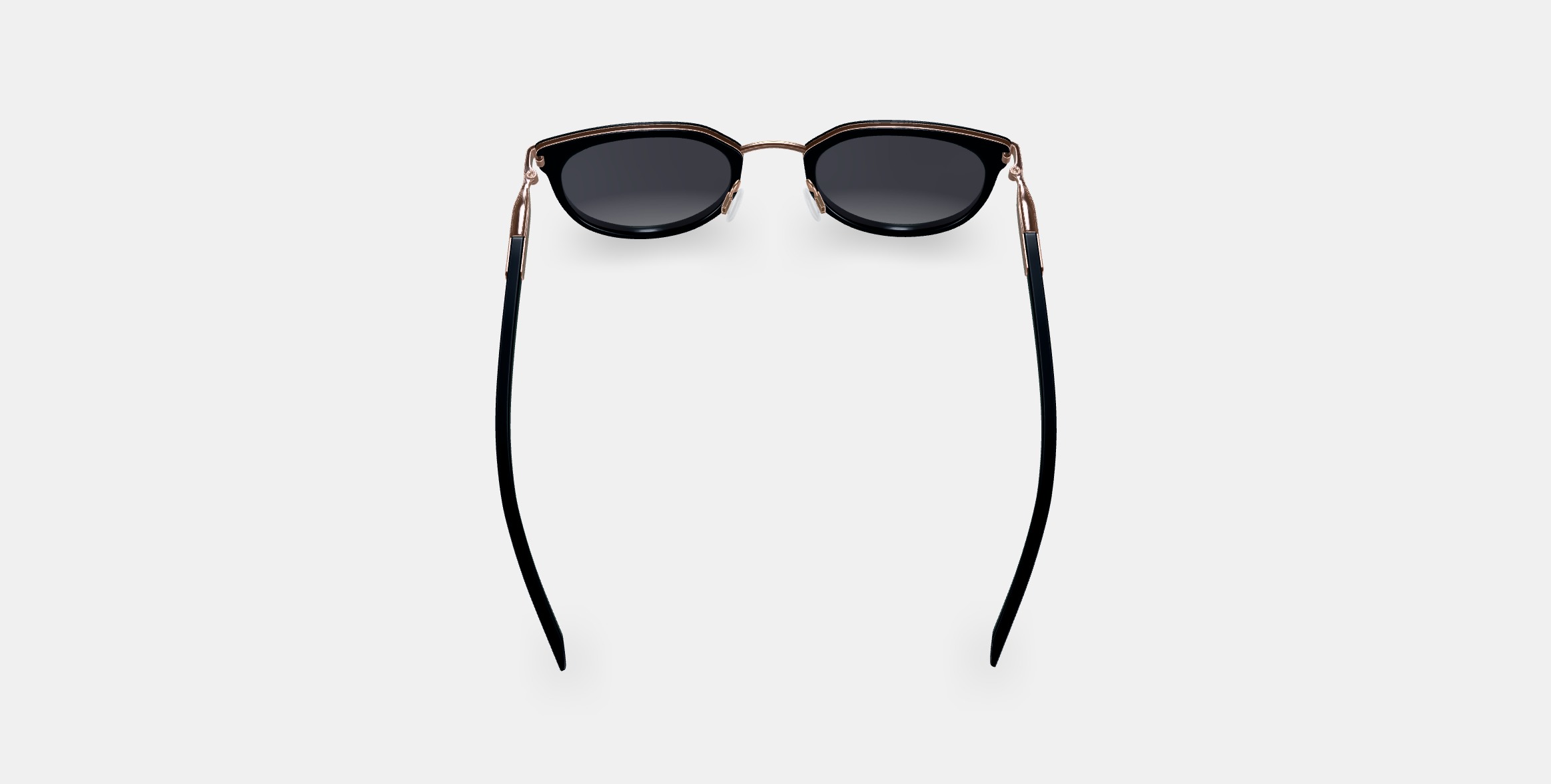 Whittier Sunglasses in Jet Black with Polished Gold 3D model_2