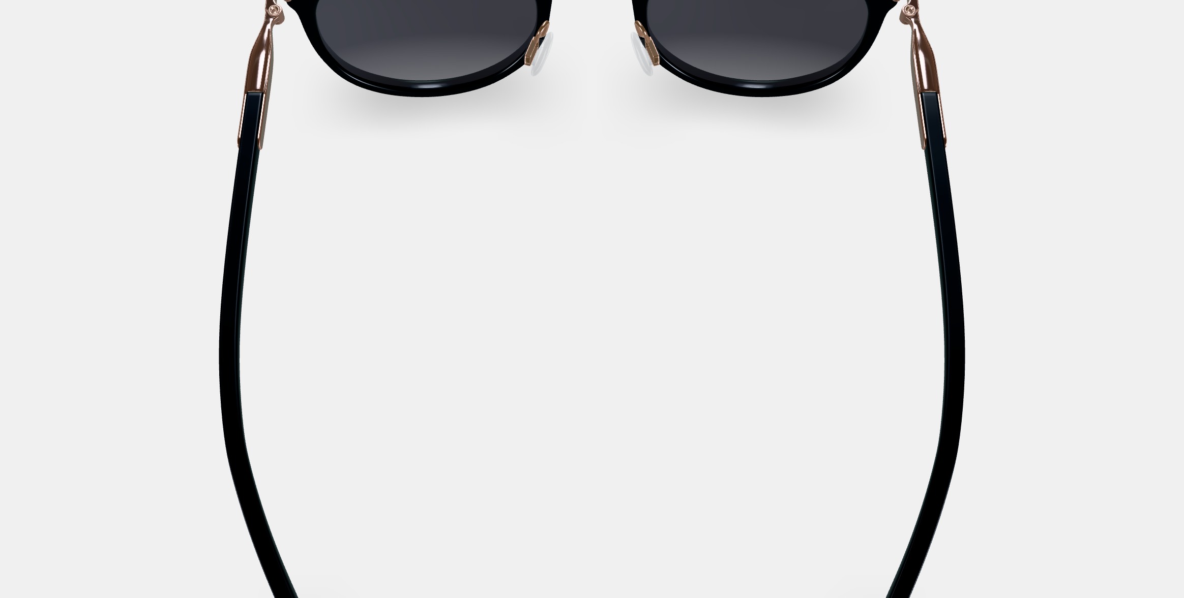 Whittier Sunglasses in Jet Black with Polished Gold 3D model_3