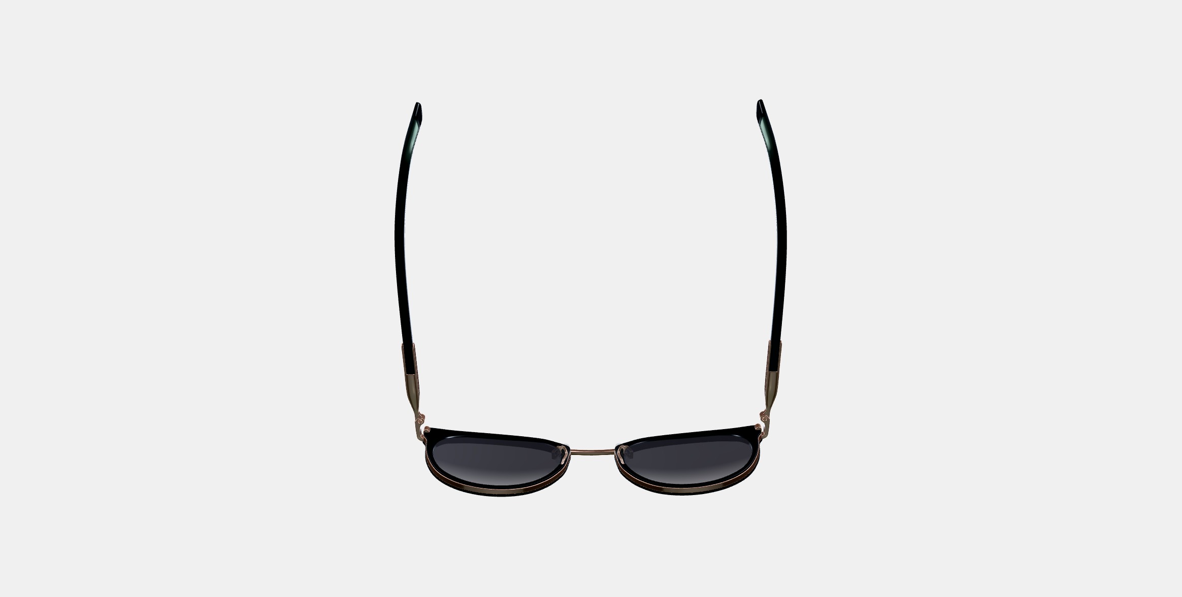 Whittier Sunglasses in Jet Black with Polished Gold 3D model_6