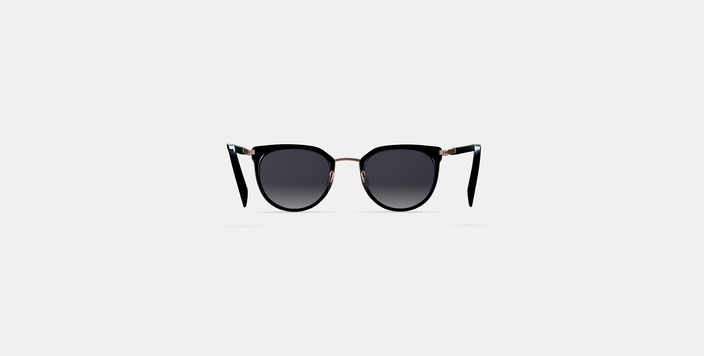 Whittier Sunglasses in Jet Black with Polished Gold 3D model_14