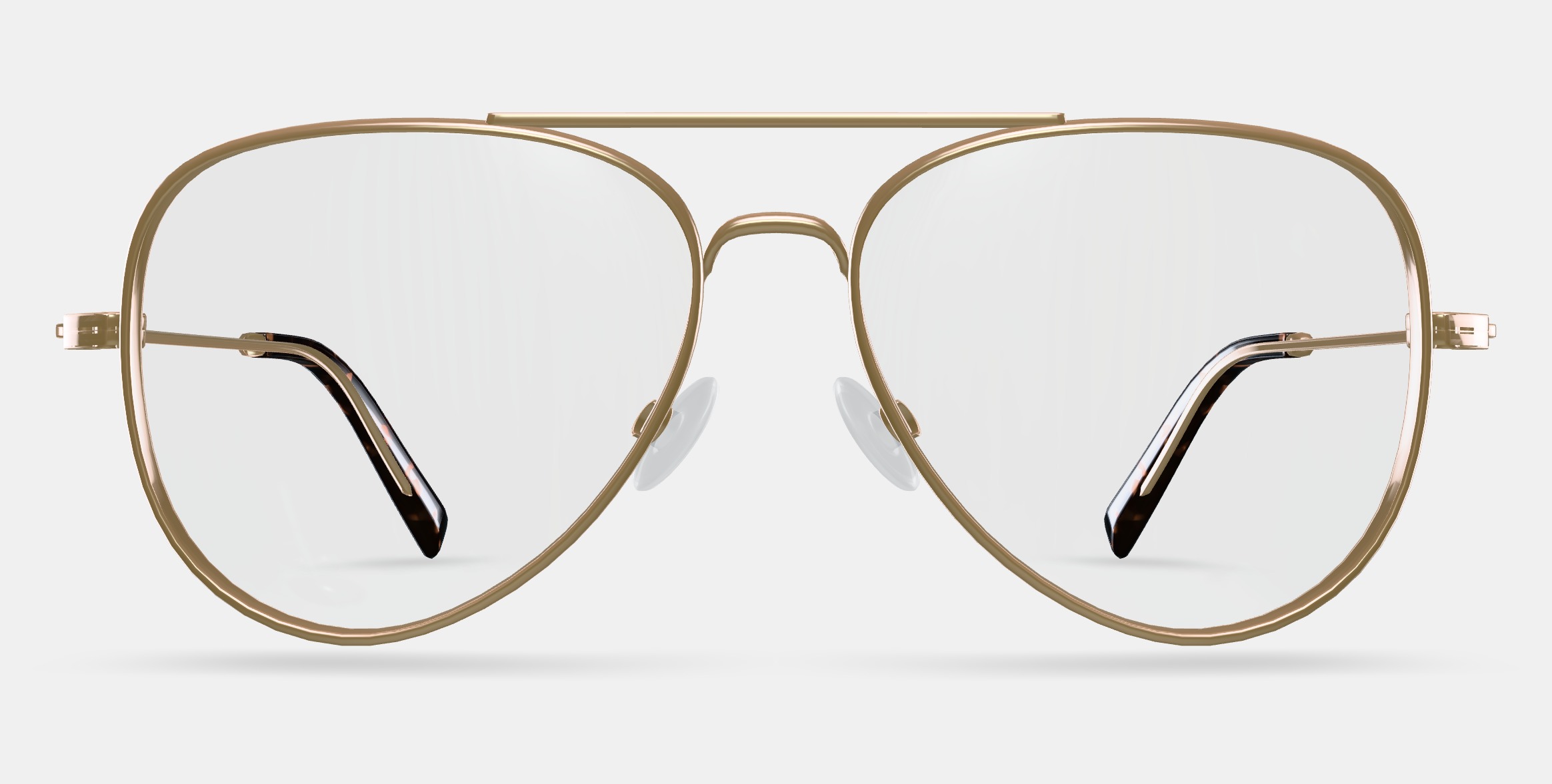 Raider Eyeglasses in Polished Gold 3D model_15