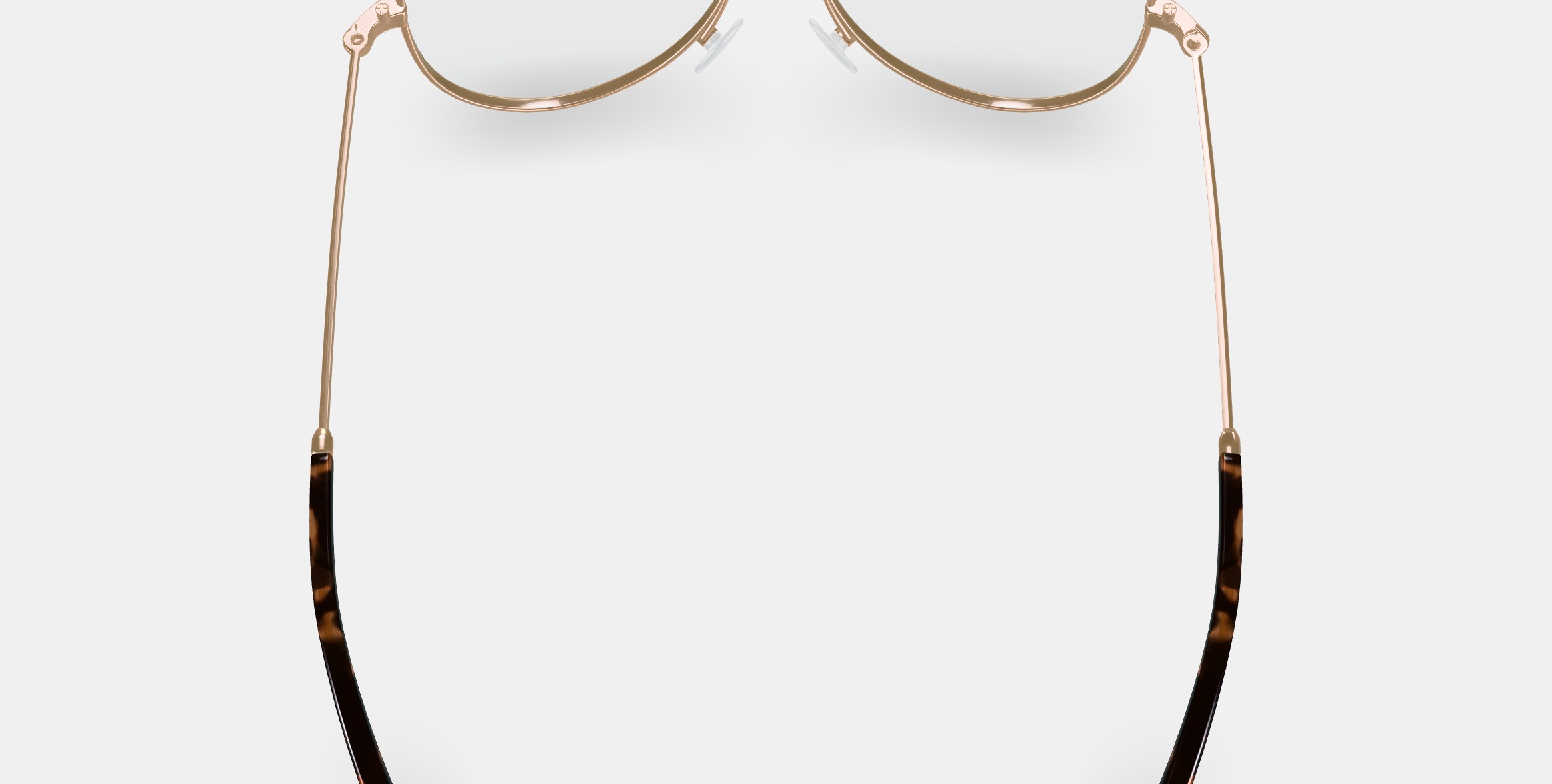 Raider Eyeglasses in Polished Gold 3D model_4