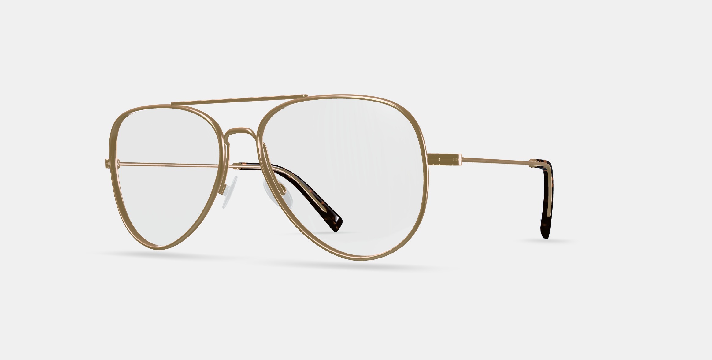 Raider Eyeglasses in Polished Gold 3D model_12