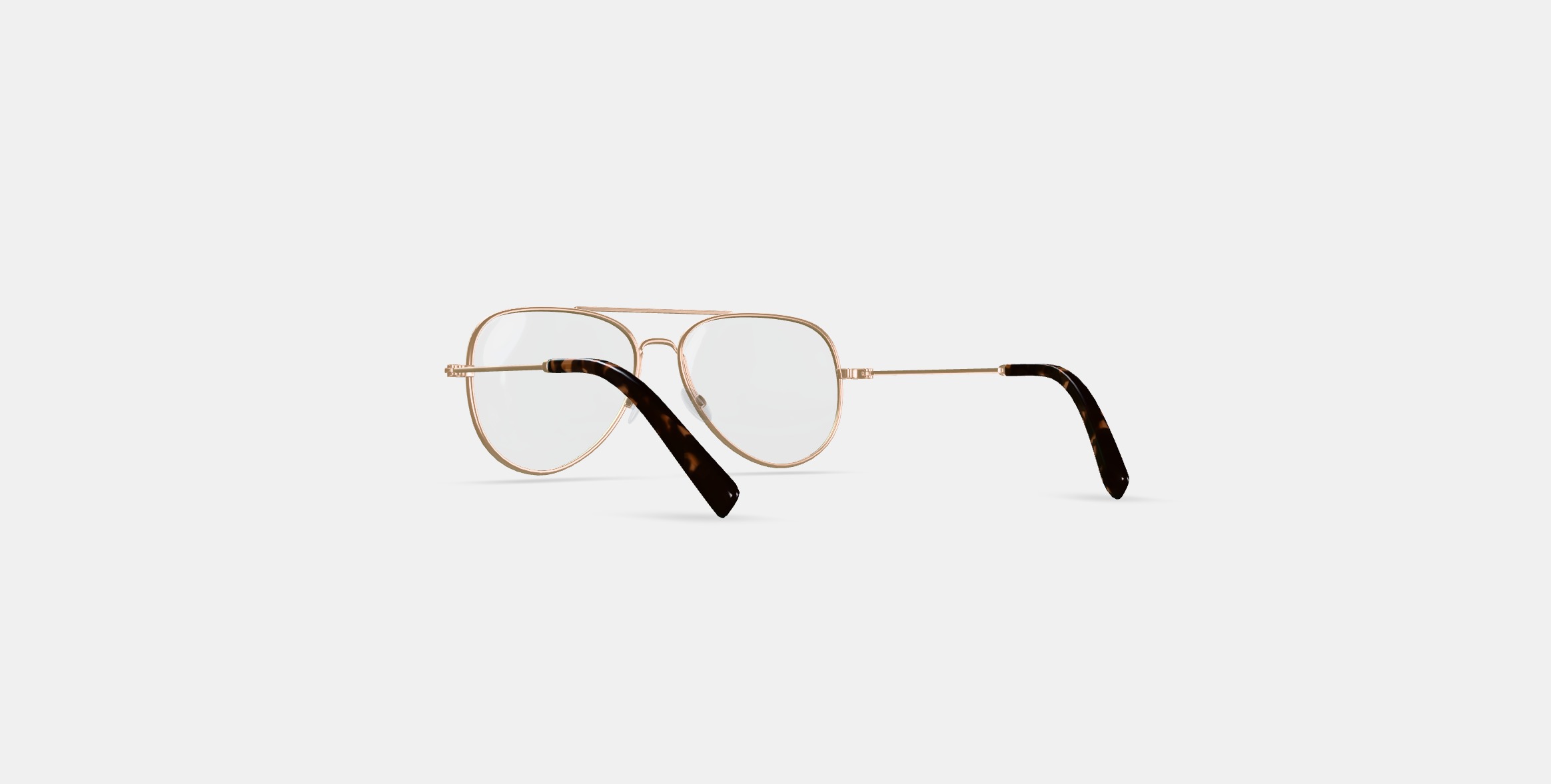 Raider Eyeglasses in Polished Gold 3D model_13