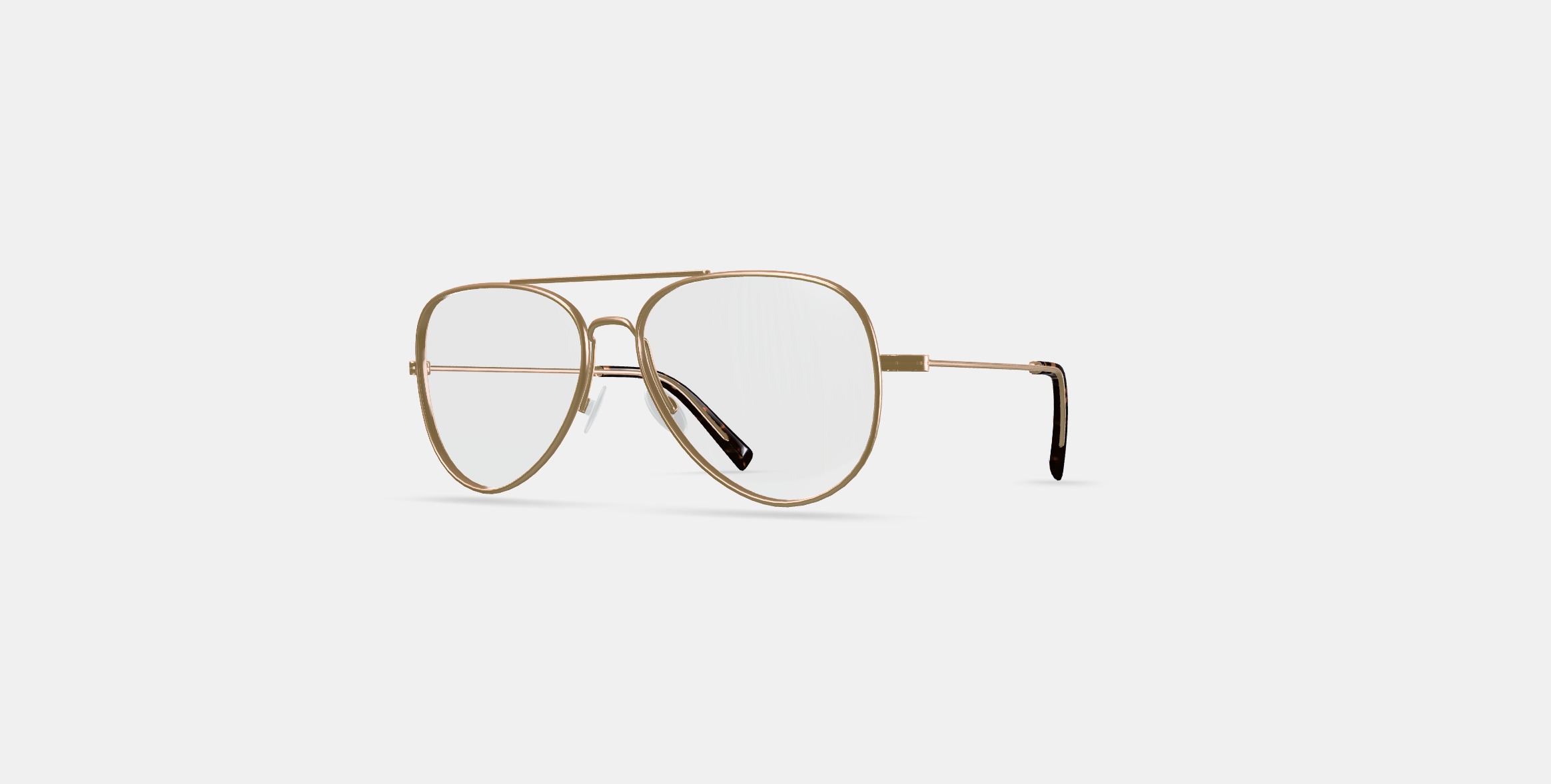 Raider Eyeglasses in Polished Gold 3D model_11