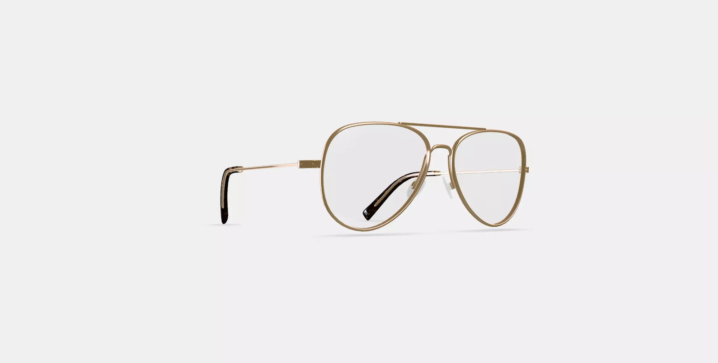 Raider Eyeglasses in Polished Gold 3D model_0