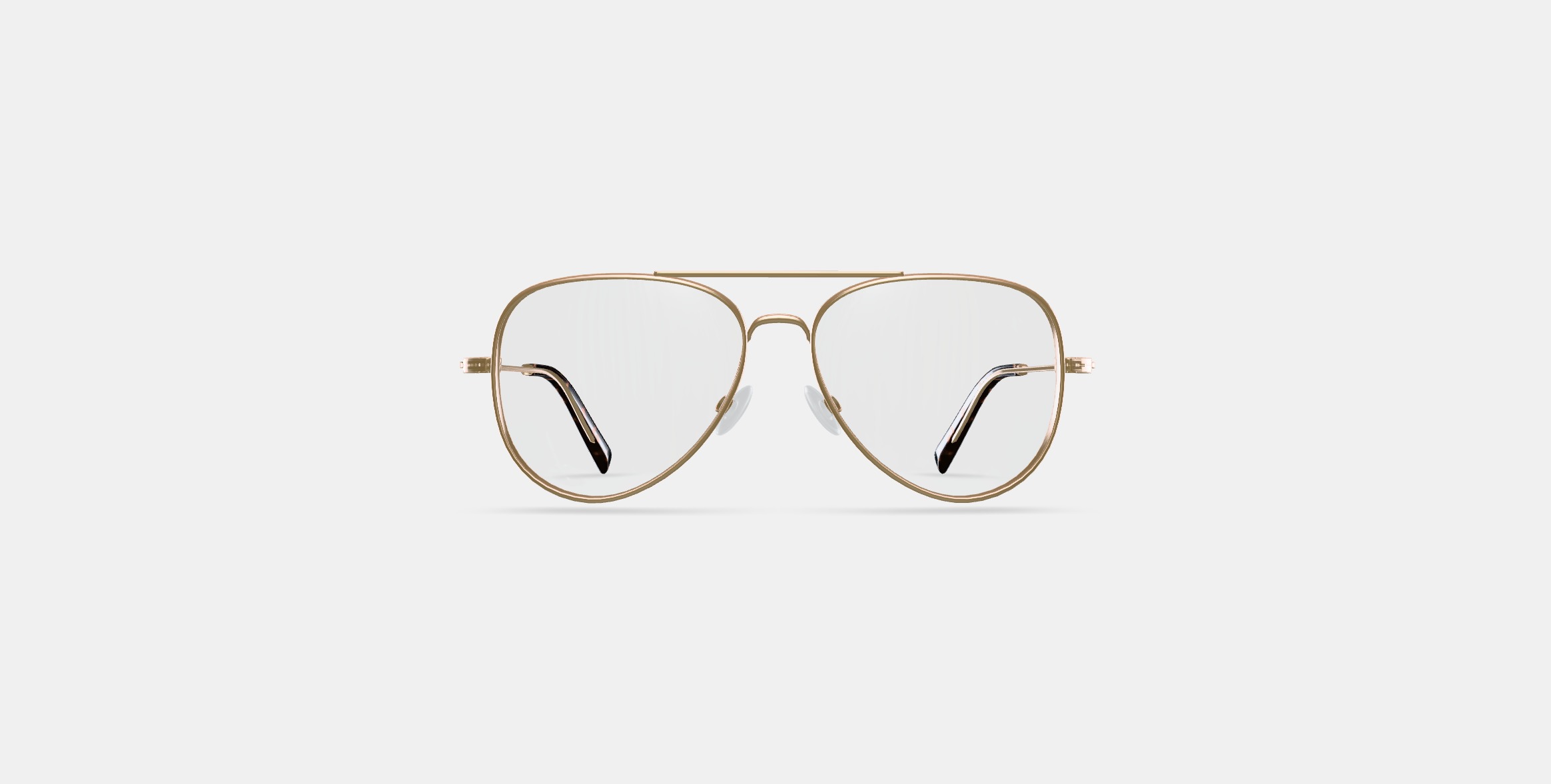 Raider Eyeglasses in Polished Gold 3D model_10