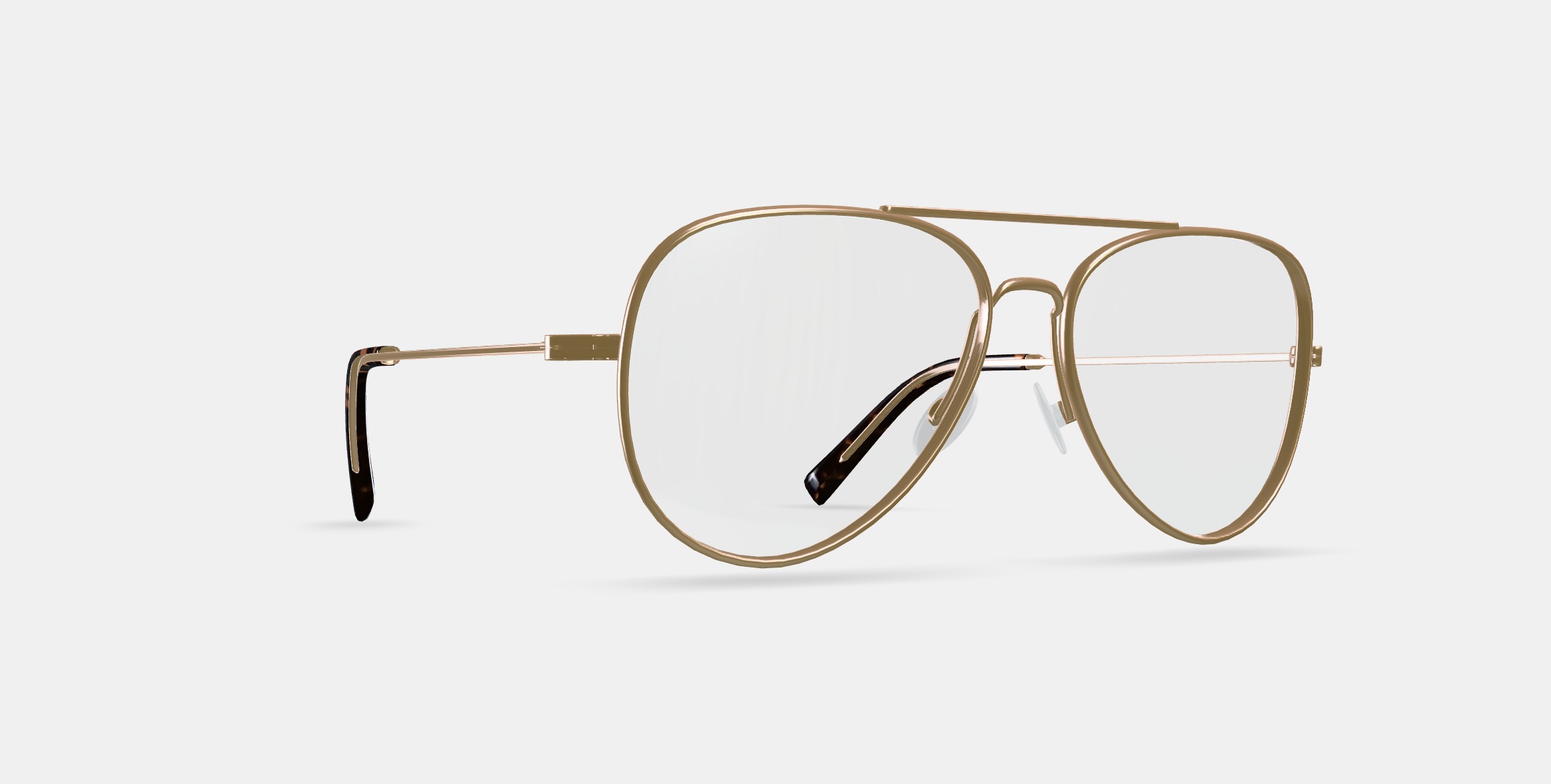 Raider Eyeglasses in Polished Gold 3D model_9
