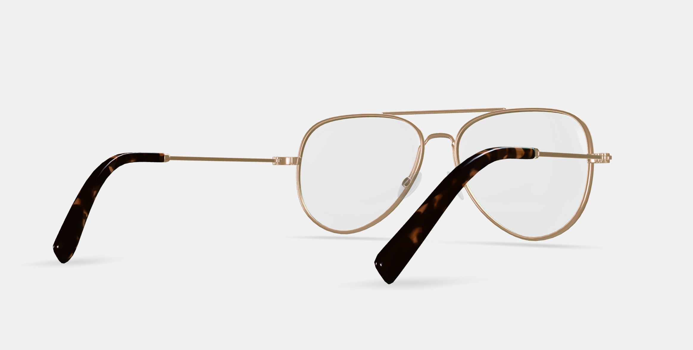 Raider Eyeglasses in Polished Gold 3D model_6