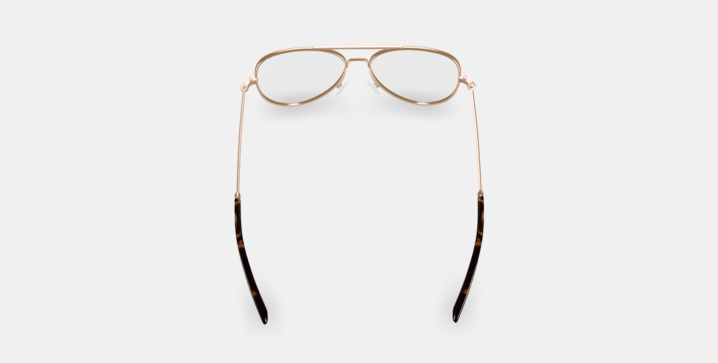 Raider Eyeglasses in Polished Gold 3D model_2