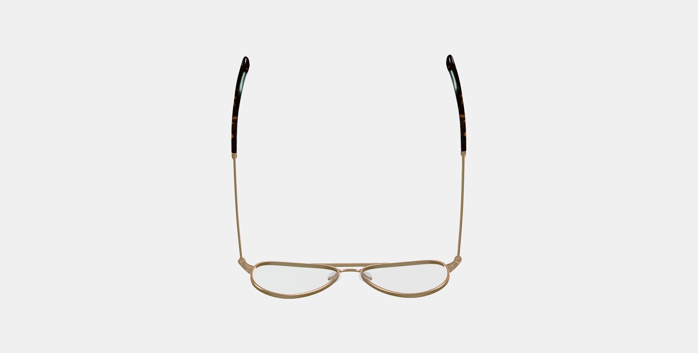 Raider Eyeglasses in Polished Gold 3D model_8