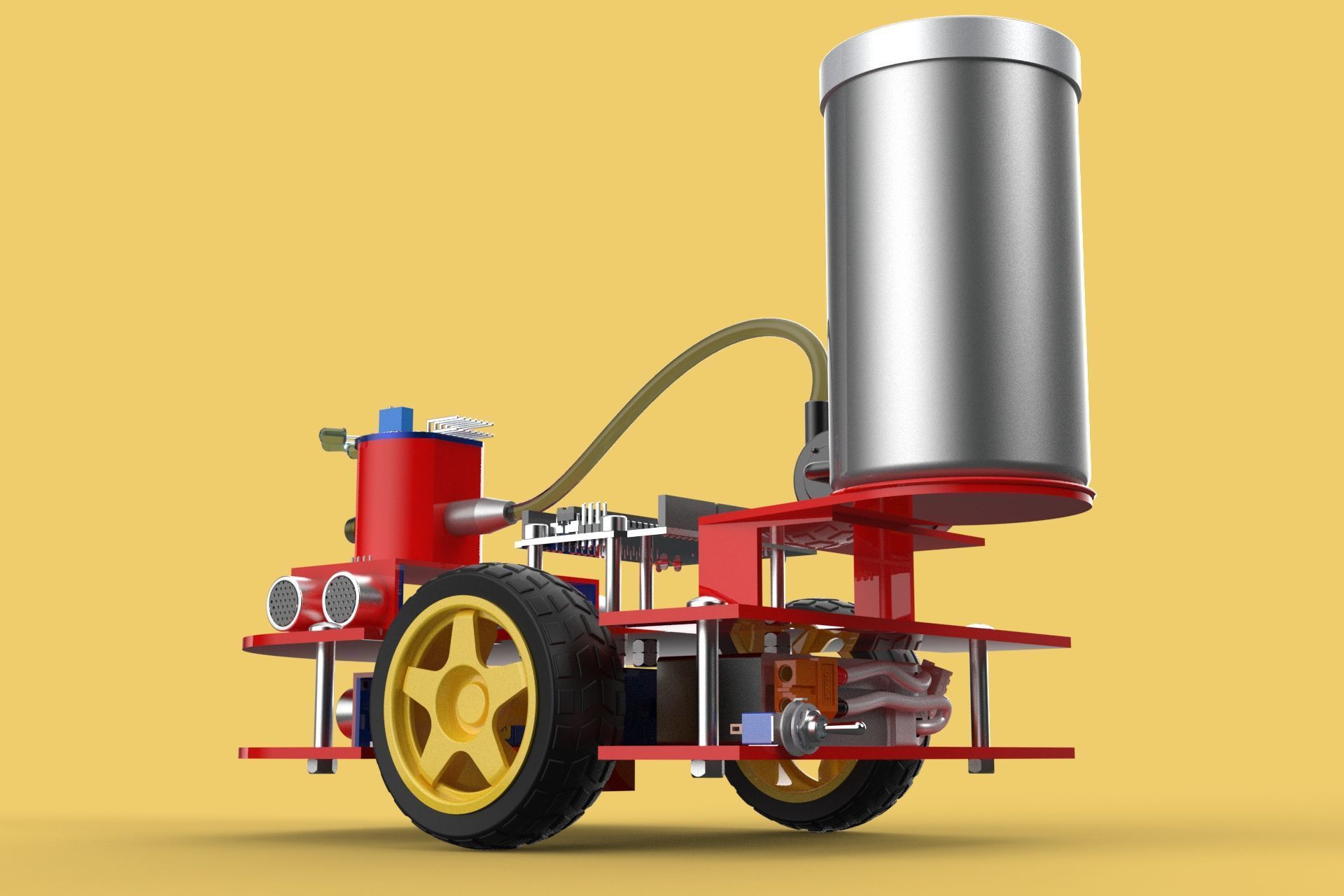 AUTONOMOUS FIRE FIGHTING ROBOT VEHICLE EXTINGUISHER SPRAYER UGV 3D model_14