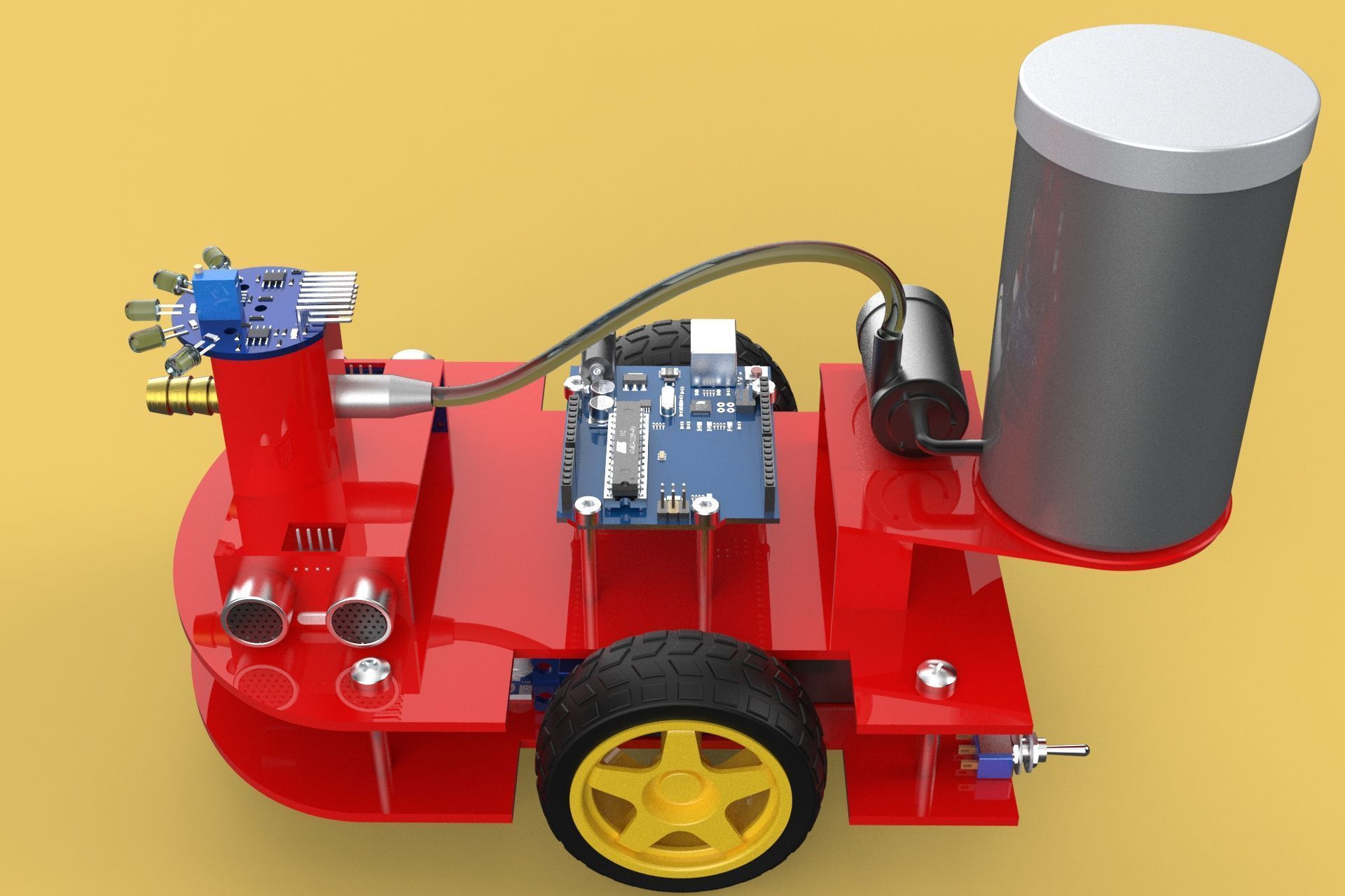 AUTONOMOUS FIRE FIGHTING ROBOT VEHICLE EXTINGUISHER SPRAYER UGV 3D model_29