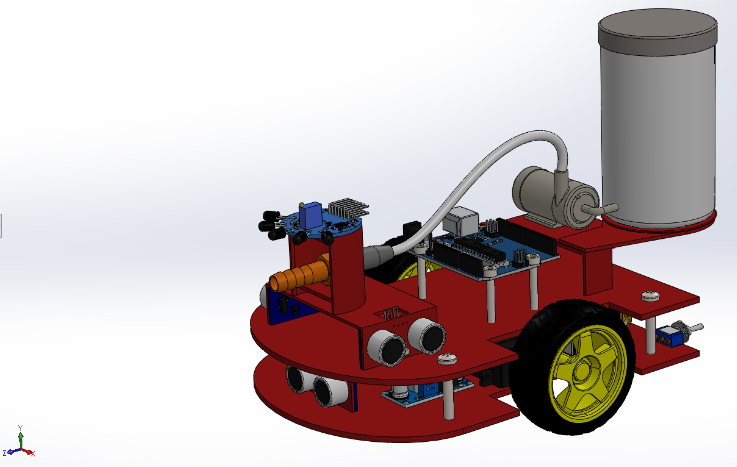 AUTONOMOUS FIRE FIGHTING ROBOT VEHICLE EXTINGUISHER SPRAYER UGV 3D model_32