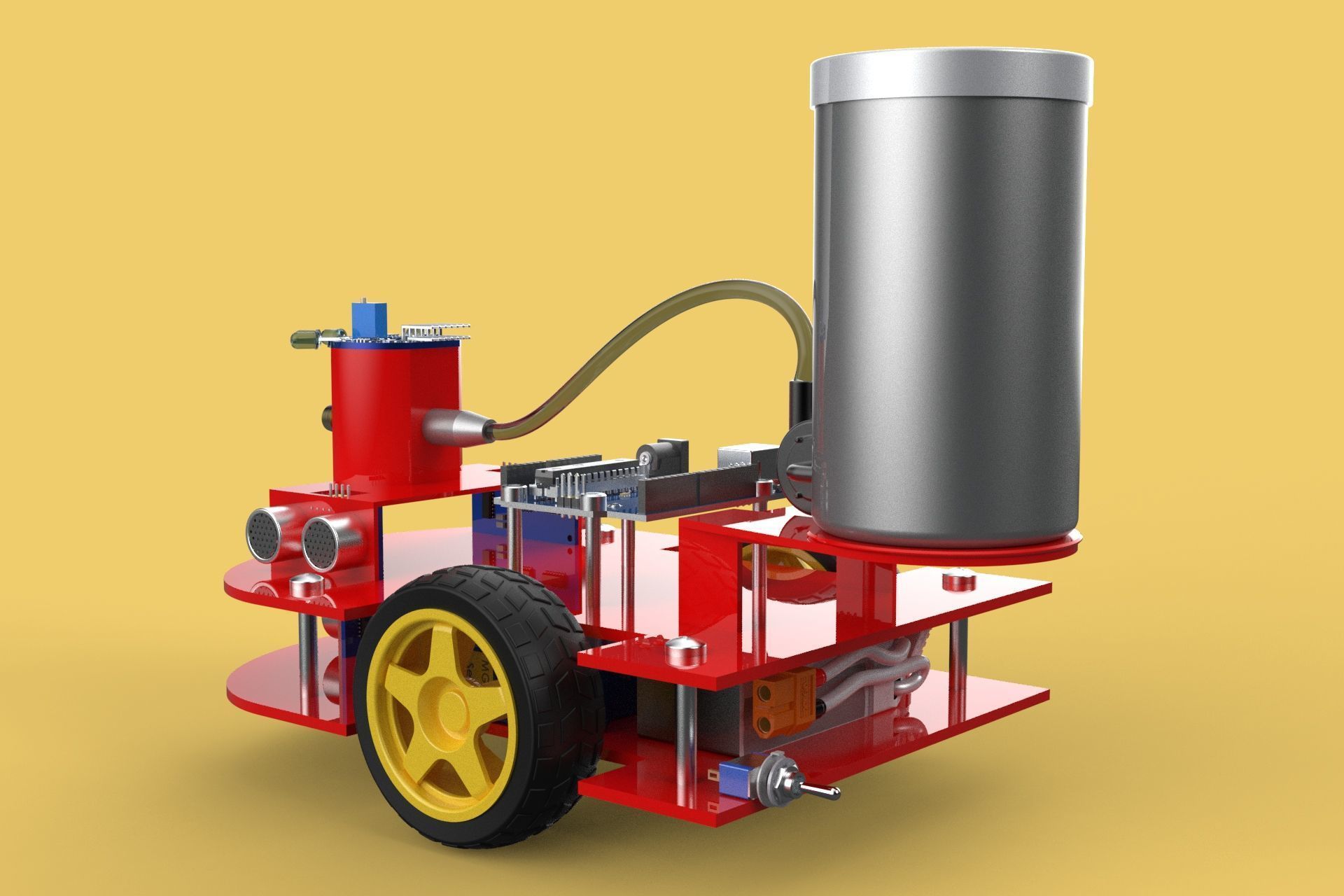 AUTONOMOUS FIRE FIGHTING ROBOT VEHICLE EXTINGUISHER SPRAYER UGV 3D model_9