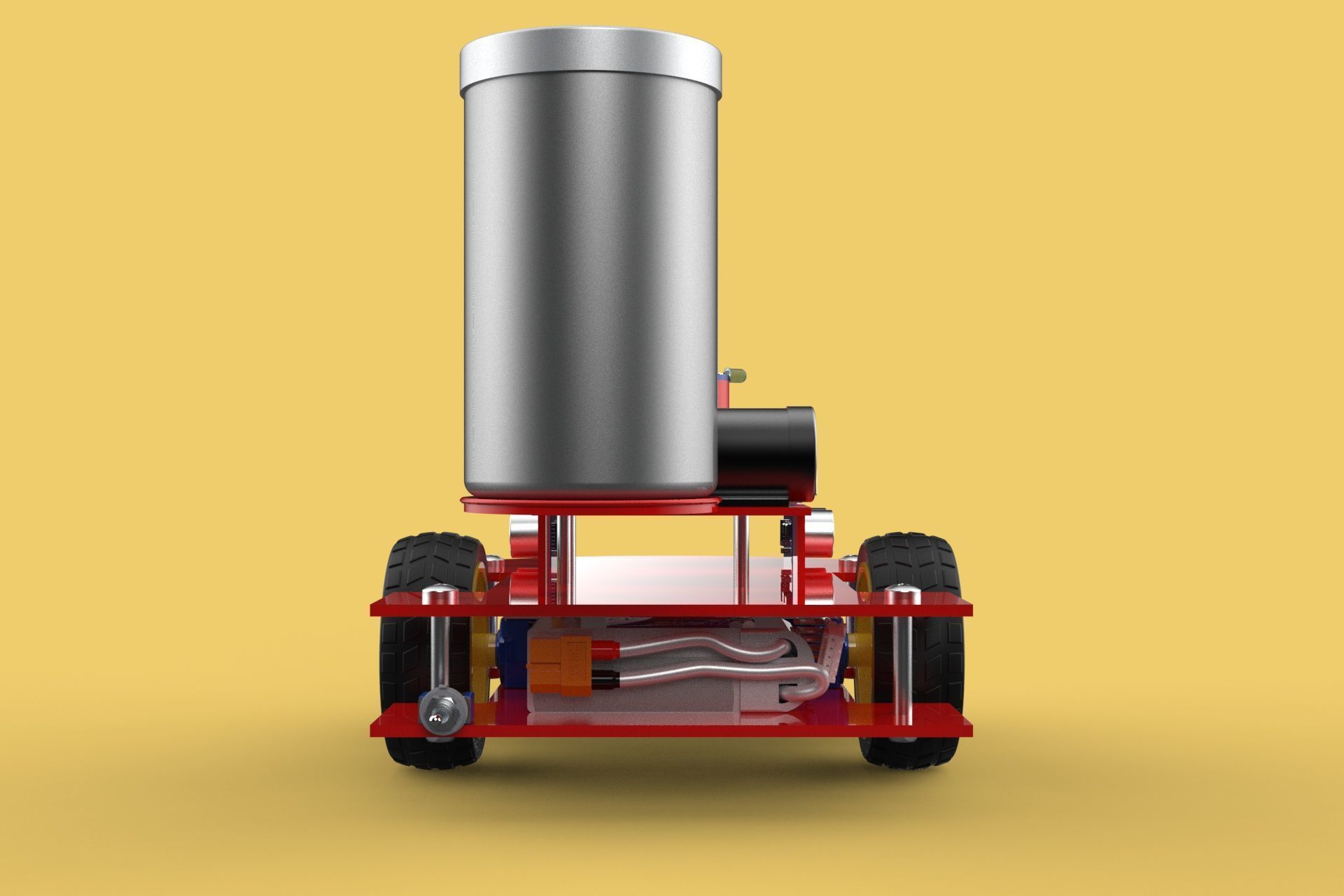 AUTONOMOUS FIRE FIGHTING ROBOT VEHICLE EXTINGUISHER SPRAYER UGV 3D model_24