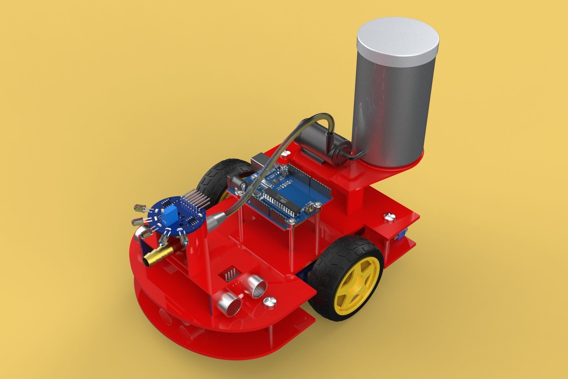 AUTONOMOUS FIRE FIGHTING ROBOT VEHICLE EXTINGUISHER SPRAYER UGV 3D model_3