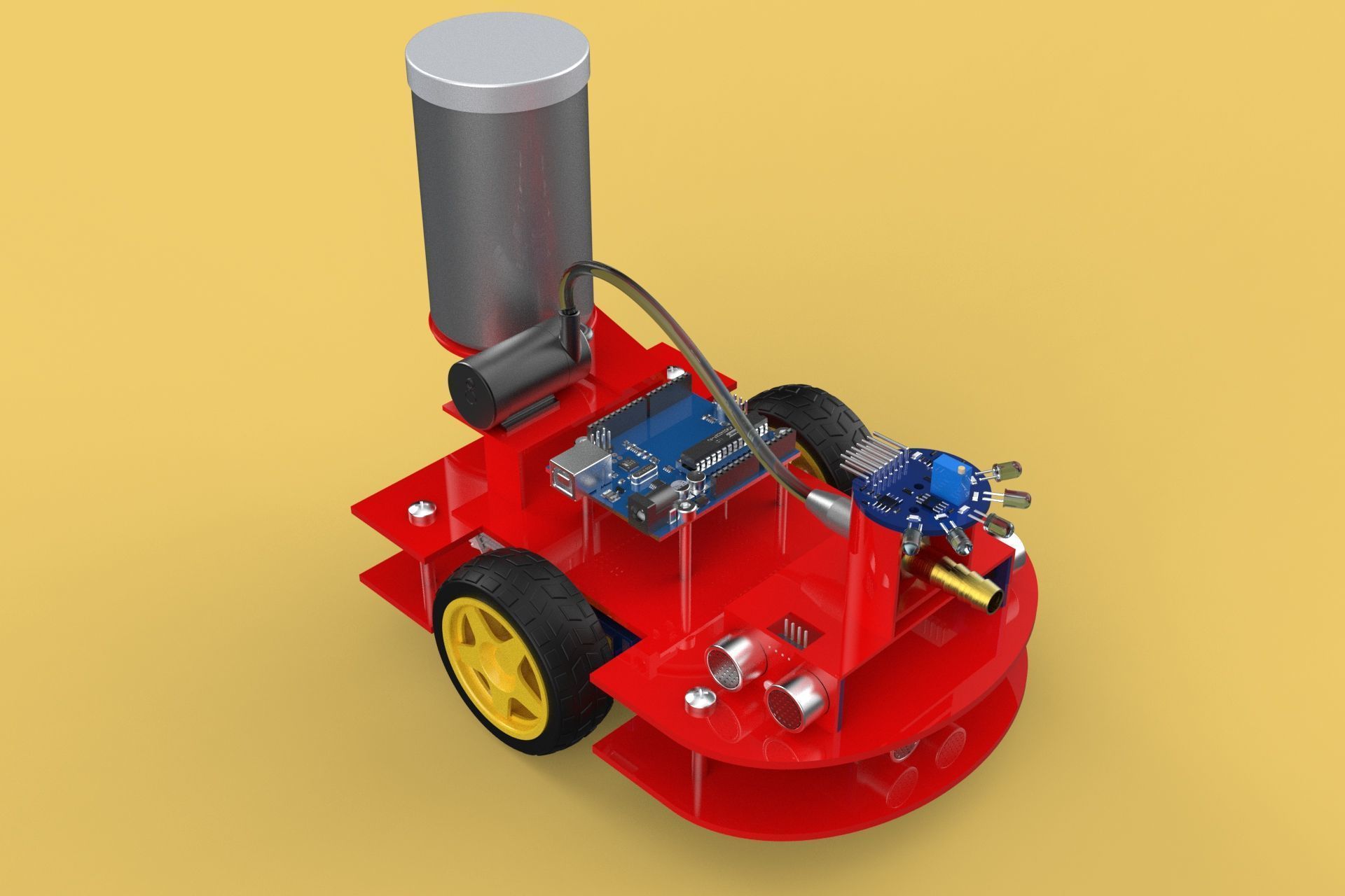 AUTONOMOUS FIRE FIGHTING ROBOT VEHICLE EXTINGUISHER SPRAYER UGV 3D model_2