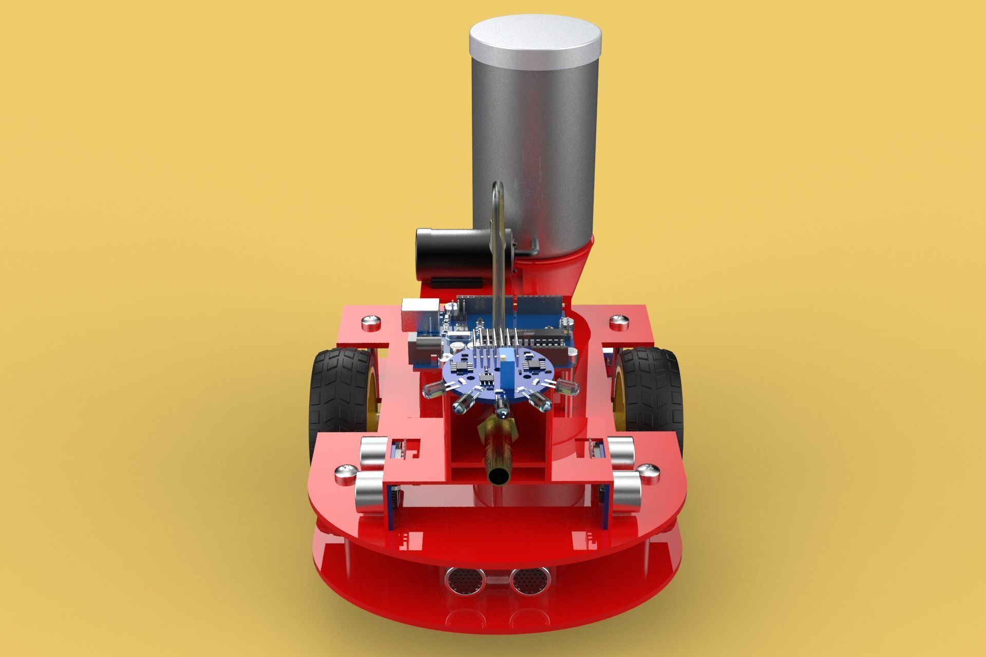 AUTONOMOUS FIRE FIGHTING ROBOT VEHICLE EXTINGUISHER SPRAYER UGV 3D model_22