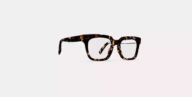 Winston Low Bridge Fit Eyeglasses in Black Oak Tortoise 3D model