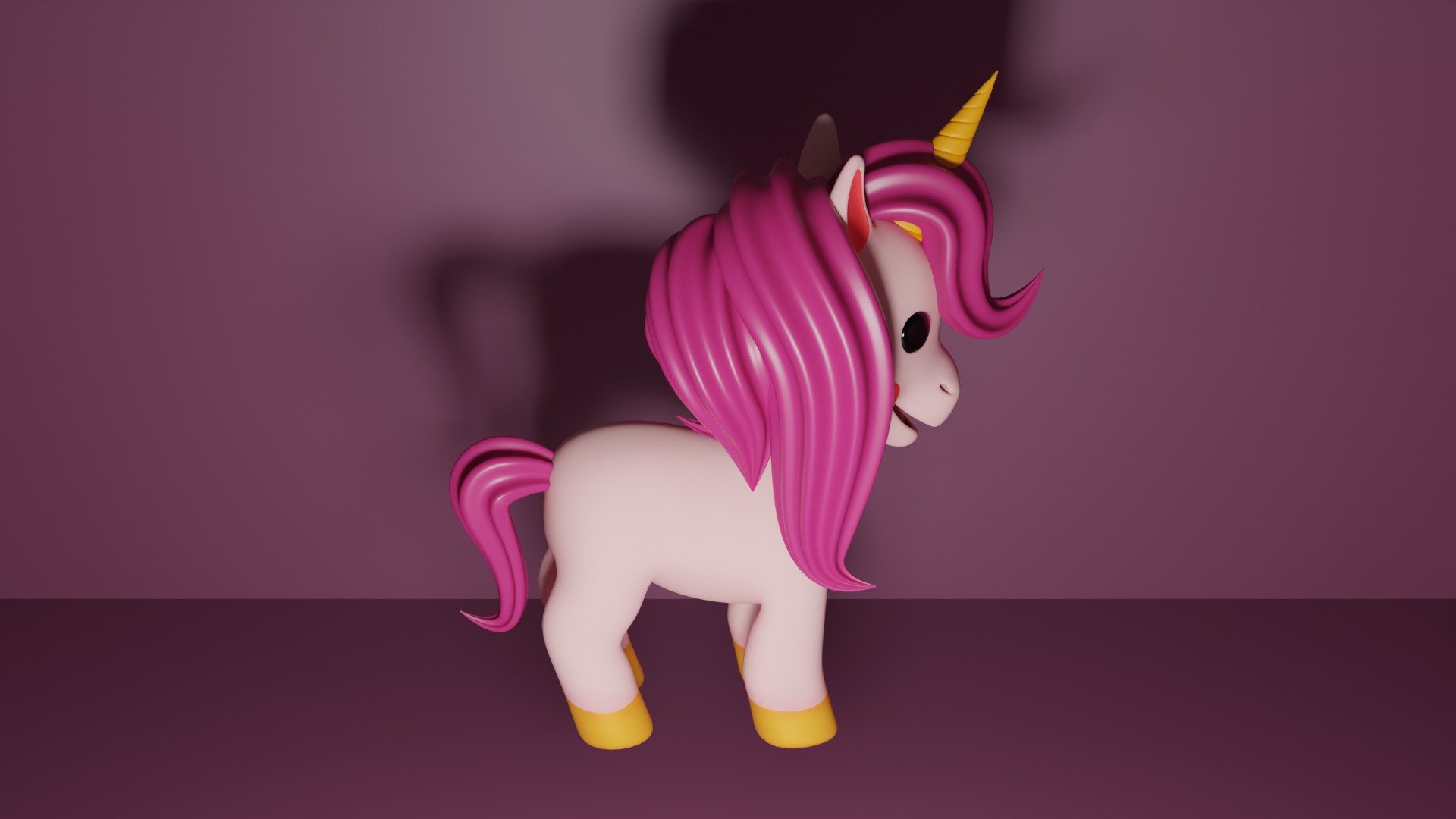 Baby Unicorn 3D Model  Adorable Low-Poly Cartoon Character 3D model_4